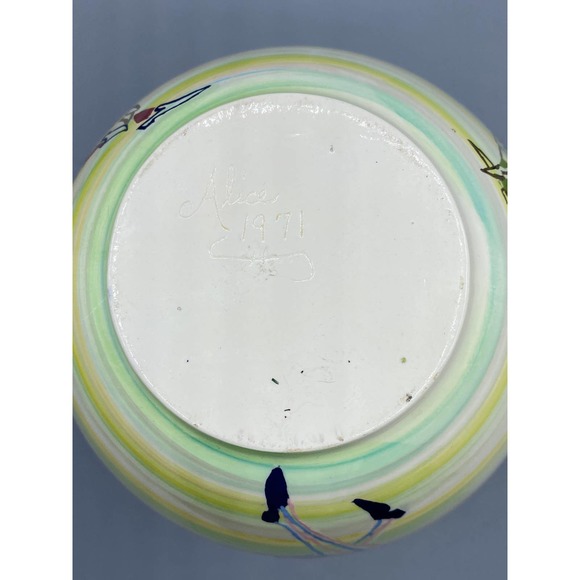 Harlequin Clown Court Jester Hand Painted Ceramic Vase 1970s Ceramic Decor - Picture 8 of 9